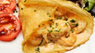 crepes con gambas y pollo