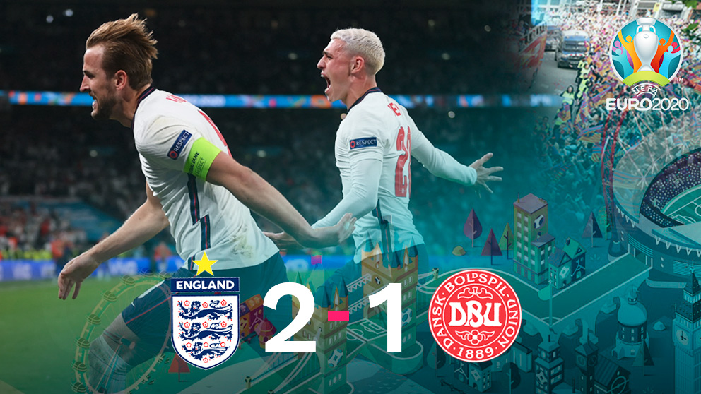 Inglaterra venció a Dinamarca por 2-1 en las semifinales de la Eurocopa 2020.