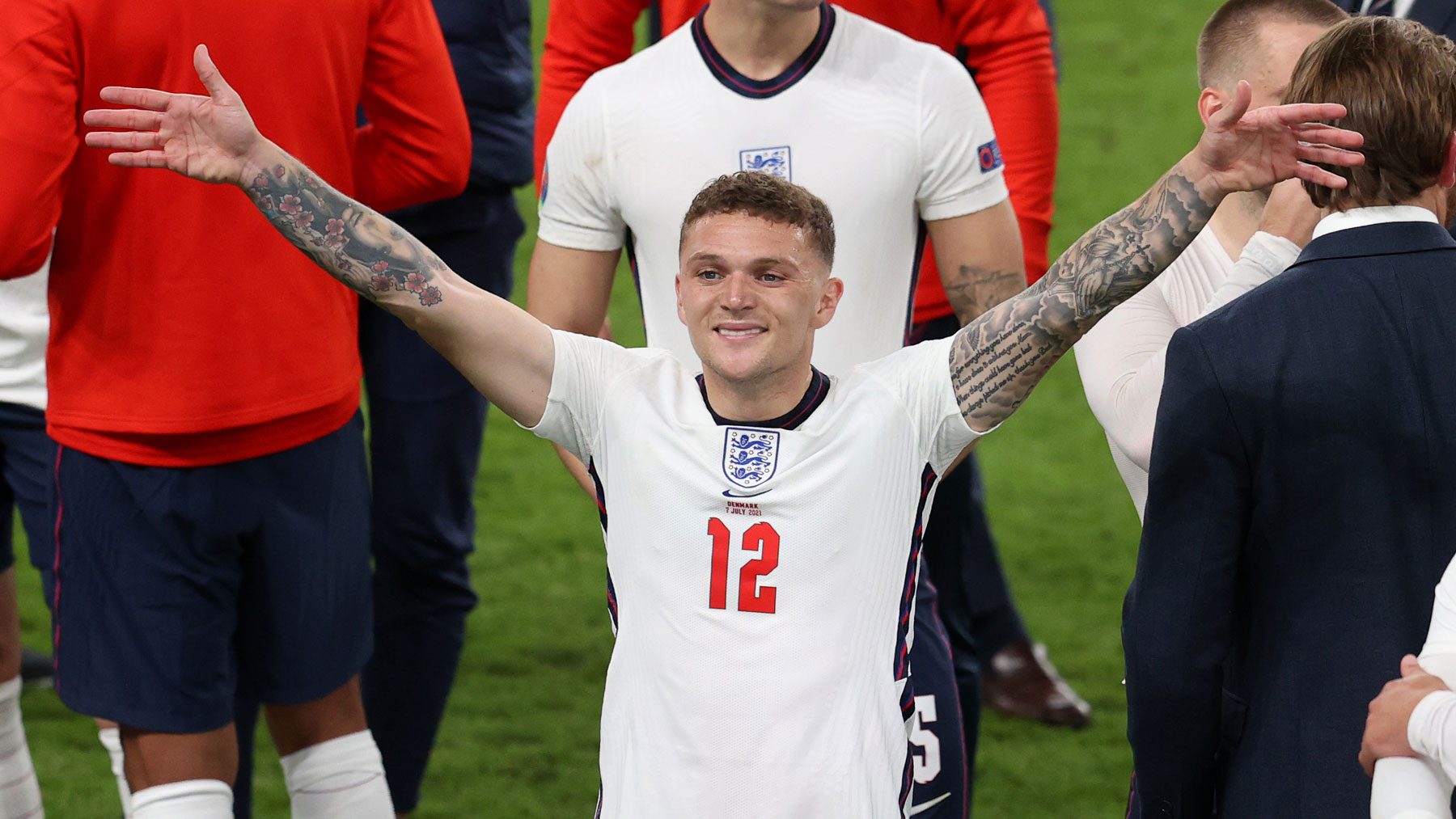 Trippier celebra el pase de Inglaterra a la final de la Eurocopa 2020 (Getty)