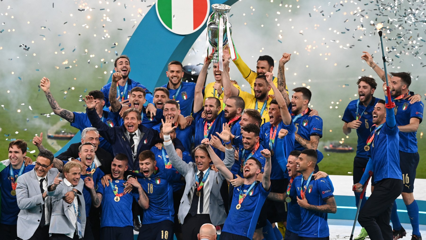 Italia celebra la victoria.