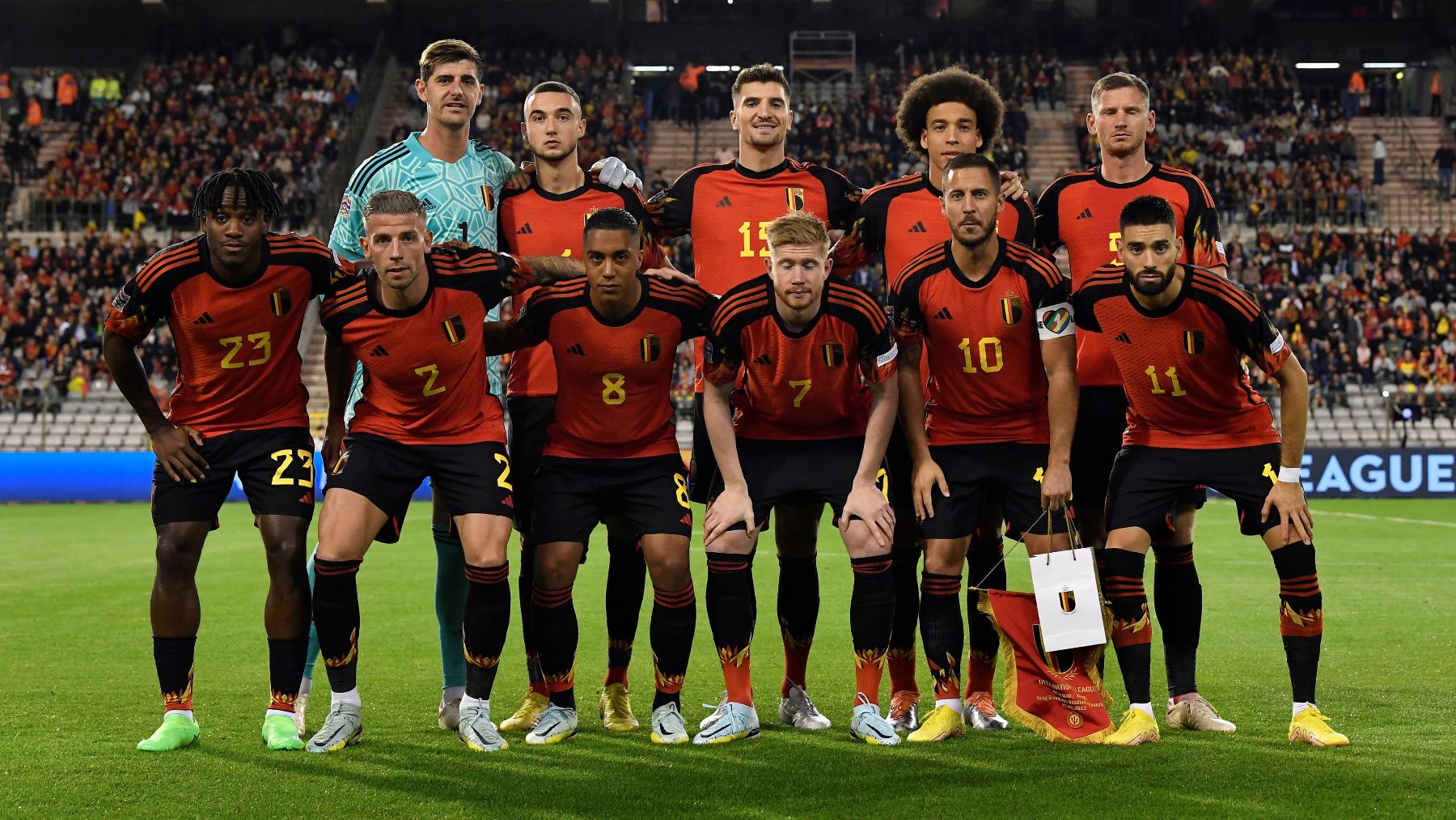 Los jugadores de la selección de Bélgica antes de un partido. (Getty)