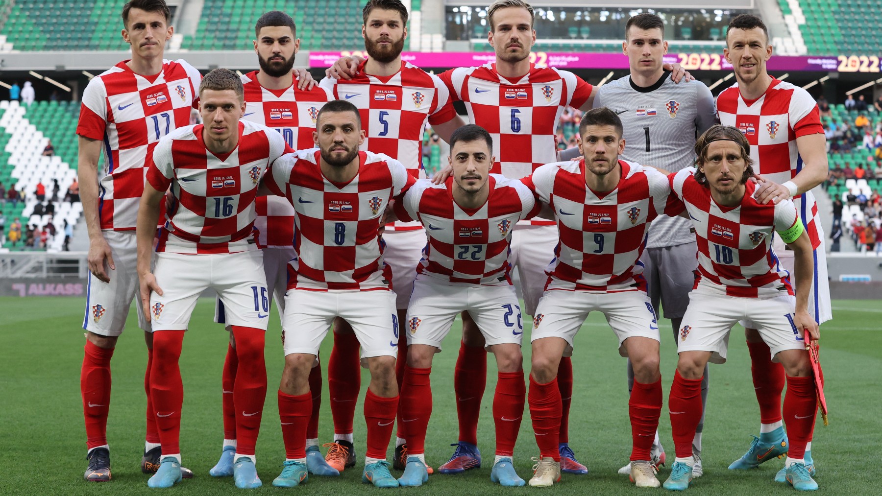 Los jugadores de la selección de Croacia antes de un partido. (Getty)
