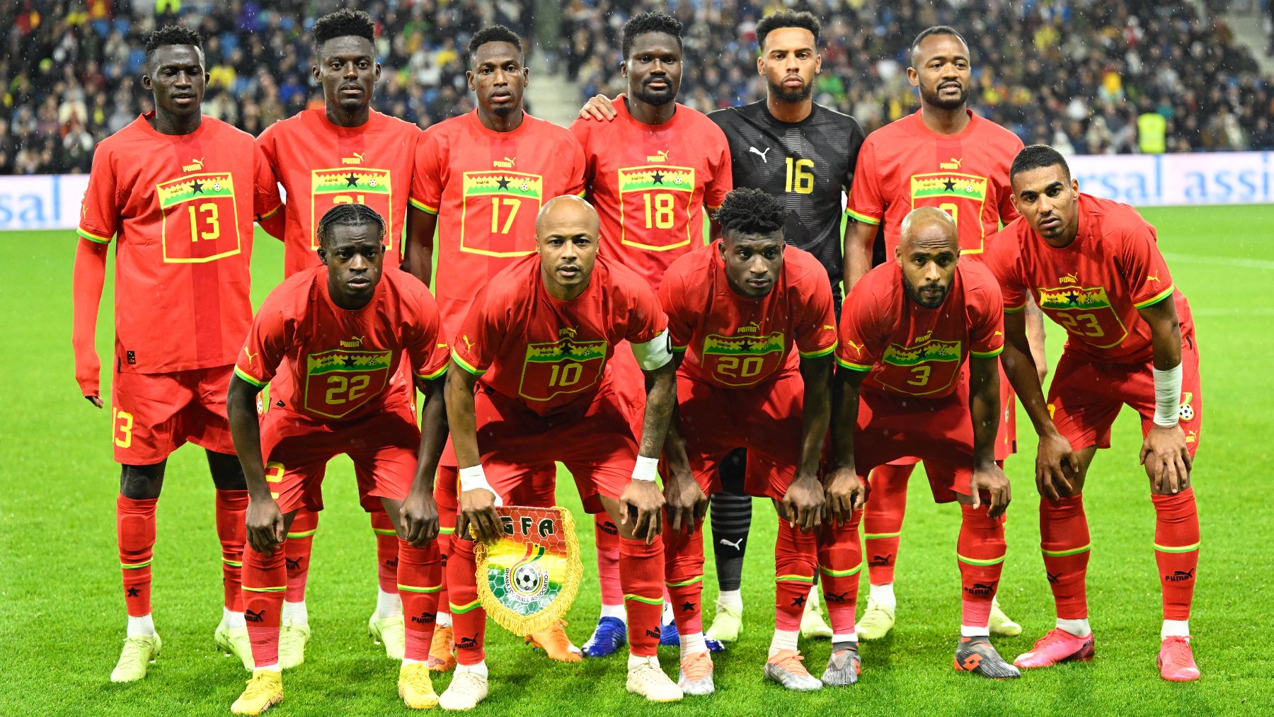 Los jugadores de Ghana antes de un partido. (AFP)