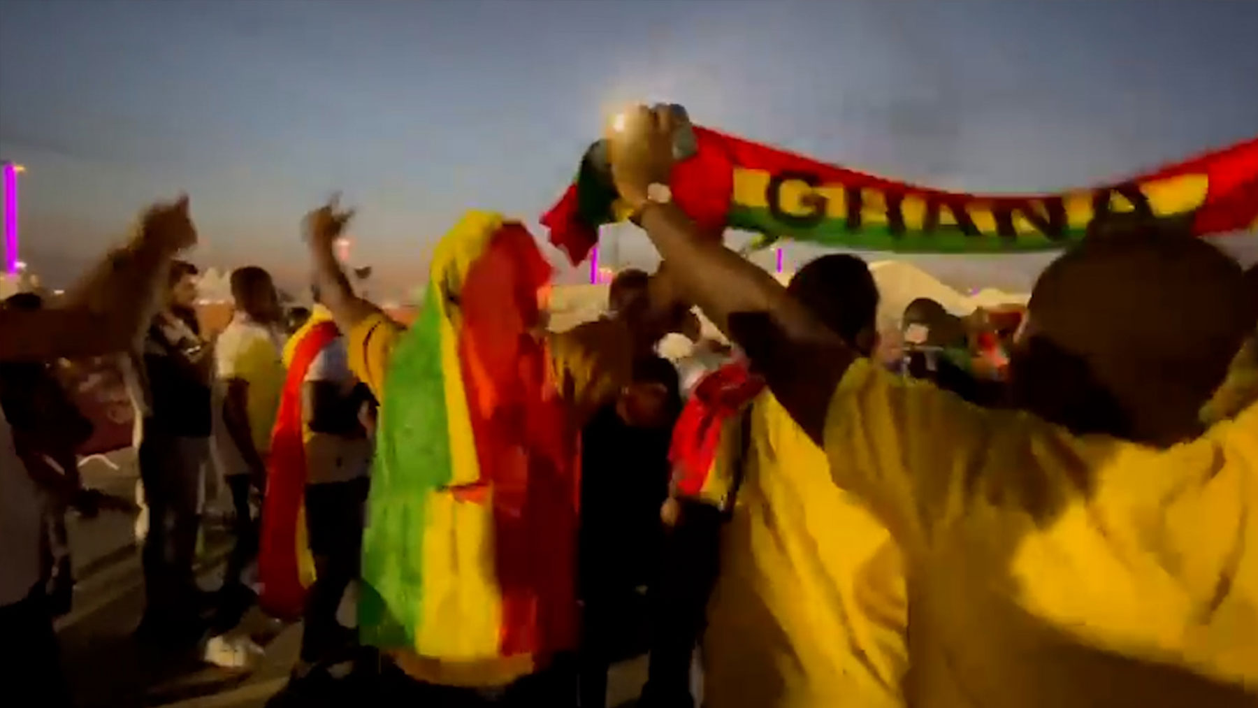 La afición de Ghana, un espectáculo para el Mundial.