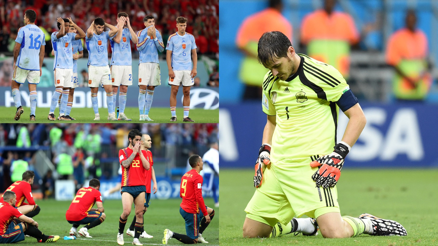 La selección española en los tres últimos Mundiales.
