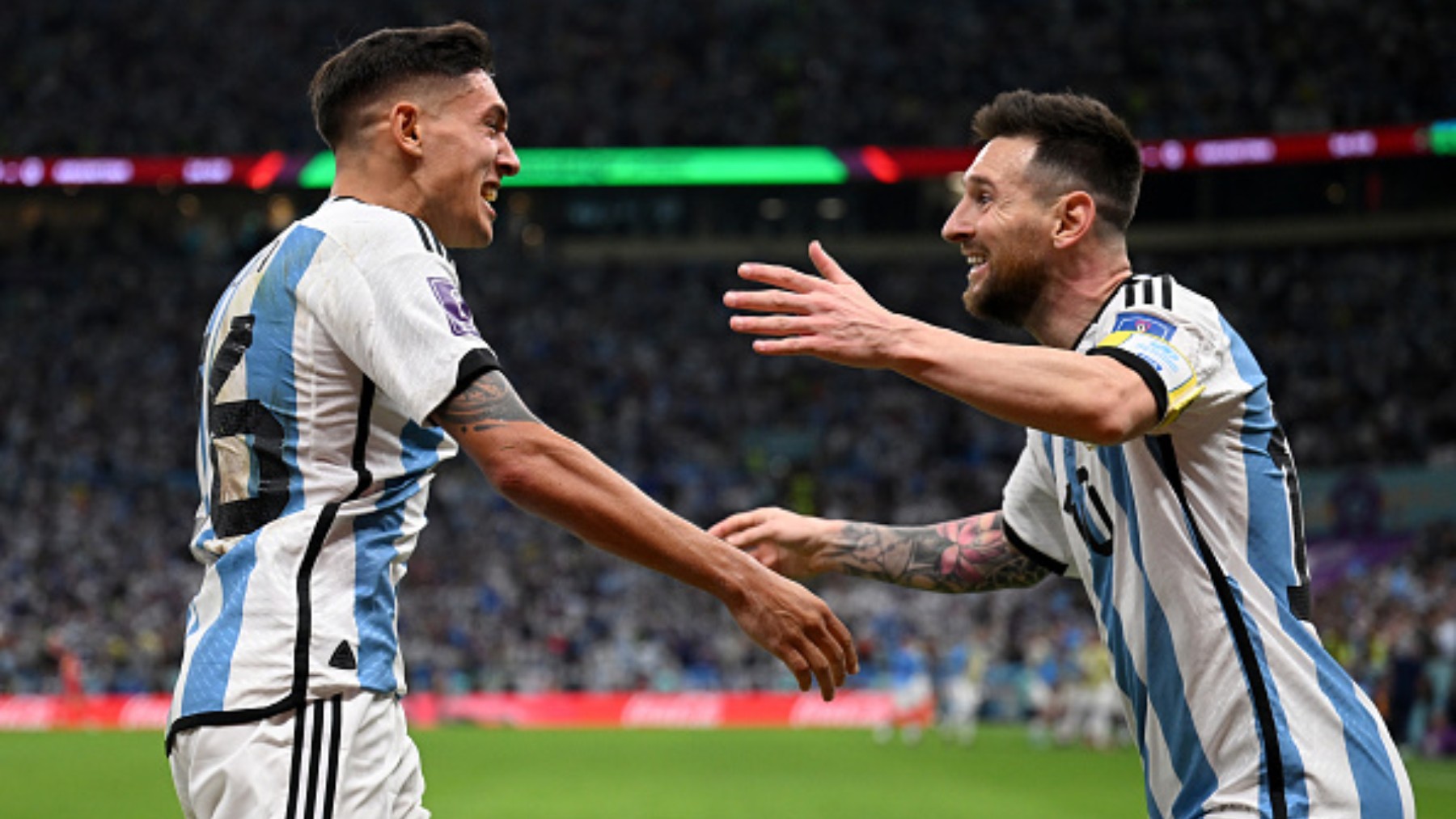 Messi y Molina celebran el gol. (Getty)