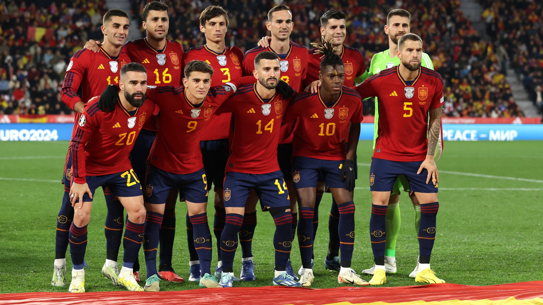 La selección española posa antes de un partido. (Getty)
