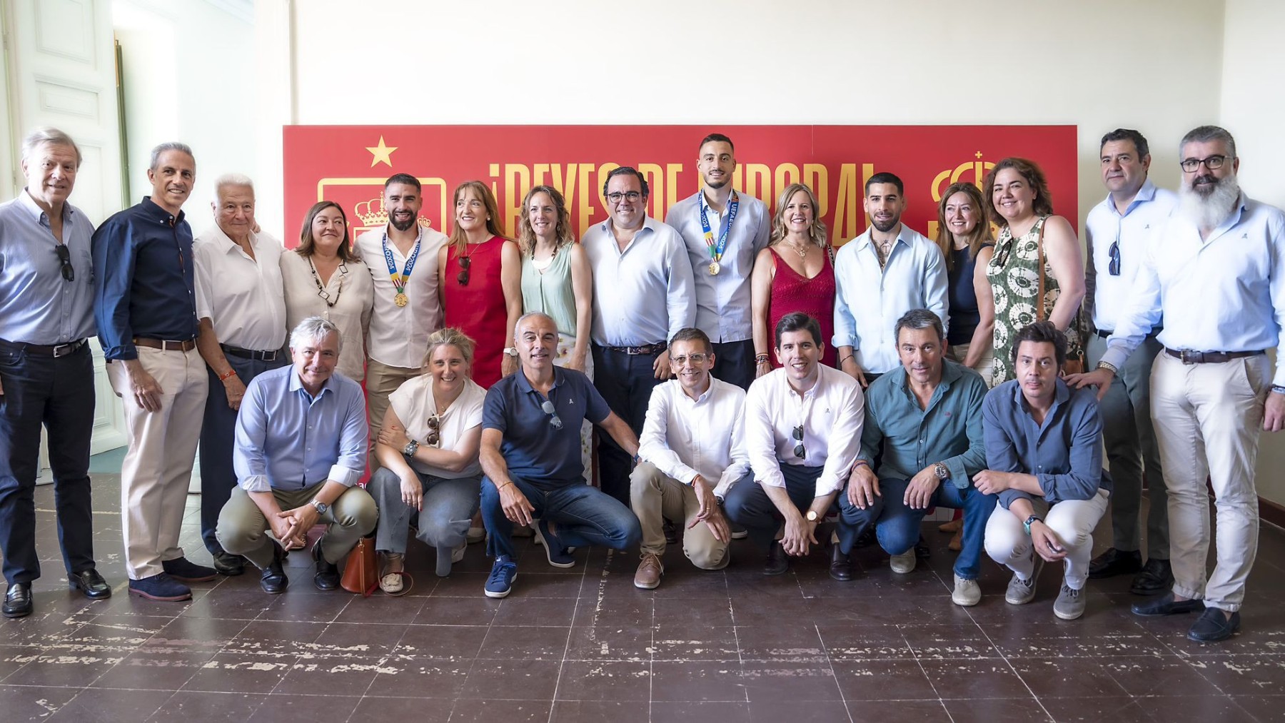 Dani Carvajal y Joselu en el homenaje este sábado en Boadilla.