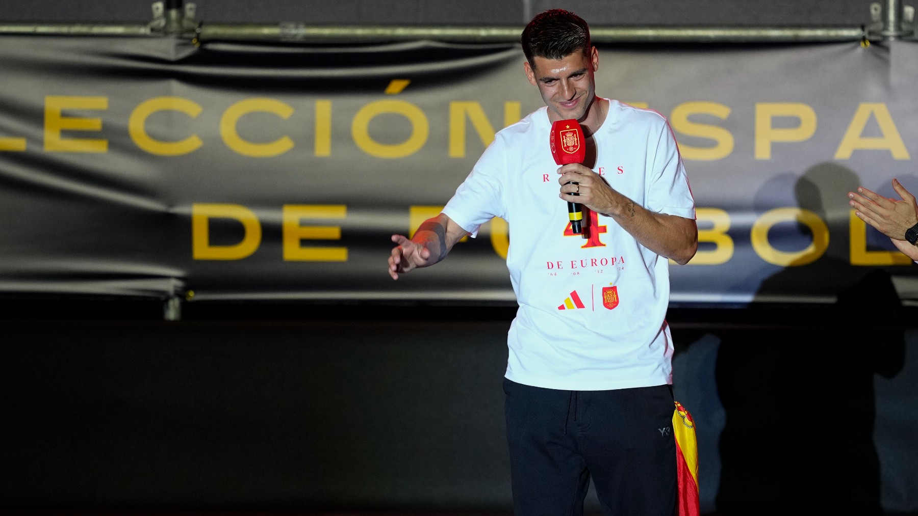 Morata durante la celebración de la Eurocopa. (Europa Press)